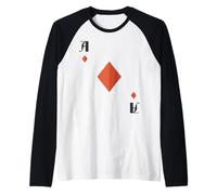 Asso di Quadri, Mazzo di Carte, Costume di Gruppo per Maglia con Maniche Raglan