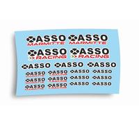 asso marmitte racing adesivi stickers set