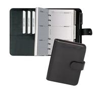 Associare - 16501 Sistema Planner A6 Incl Calendario 1 Settimana = 2 Pagine, Finta Pelle, Nero
