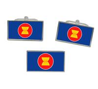 Association Di Sud-Est Asiatico Nazioni Asean Bandiera Gemelli E Vincolo Pin Set