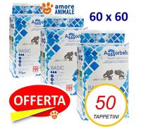 Assorbello BASIC 60x60 - Tappetini Assorbenti Cani 50- 100- 150- 200 fino 800 pz