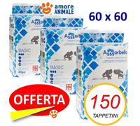 Assorbello BASIC 60x60 - Tappetini Assorbenti Cani 50- 100- 150- 200 fino 800 pz