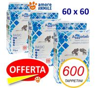 Assorbello BASIC 60x60 - Tappetini Assorbenti Cani 50- 100- 150- 200 fino 800 pz