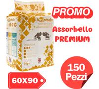 ASSORBELLO PREMIUM 150 Tappetini Igienici Traverse 60x90 per Cani