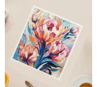 Assorbente Kitchen Towel Pack, Dish Cloth Set, 6 pezzi Floral Pattern Reusable Cleaning Cloths, Multi Wiping Towels, for Kitchen Bathroom Glass Countertop Household Cleaning