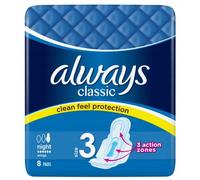 Assorbenti donna Always Classic Night con ali, taglia 3, 8/16/24 pz, comfort