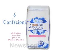 10 Confezioni (120 Assorbenti) Lines Cotone Notte Anatomico Disteso Extra Lunghi