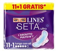 Assorbenti LINES SETA ULTRA LUNGO con ali x12 per ciclo mestruale
