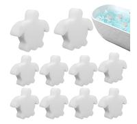 Assorbitore di schiuma per piscina, vasca idromassaggio, cuscinetti assorbenti a forma di tartaruga, 10 pezzi, schiuma bianca, ideale per piscina, spa, prato all'aperto e giardino, 11,4 x 3,8 cm