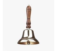 Assorted Collections Campanello tradizionale in ottone con manico in legno | Campanello dell'ultimo ordine con batacchio in metallo | Ideale per hotel, reception, cene, biblioteche, pub, scuole