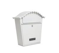 Assorted Collections Cassetta delle lettere da parete, con serratura con 2 chiavi, in acciaio zincato resistente alle intemperie, facile da installare, 36 x 13 x 37 cm (bianco)