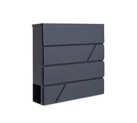 Assorted Collections Cassetta delle lettere da parete con porta giornali, chiudibile a chiave con 2 chiavi, design moderno, facile da installare, 37 x 10,5 x 37 cm (grigio)