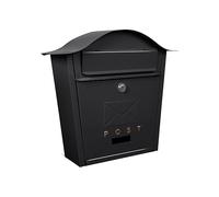 Assorted Collections - Cassetta delle lettere da parete, ideale per fissare lettere e pacchi, impermeabile e durevole, con design elegante e chiusura in ghisa (nero)