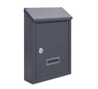 Assorted Collections Cassetta postale a parete, cassetta postale in acciaio con serratura e 2 chiavi, cassetta postale resistente alle intemperie, facile da installare, 21x30x7 cm (grigio)