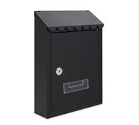 Assorted Collections Cassetta postale da parete, cassetta postale in acciaio zincato con serratura e 2 chiavi, cassetta postale resistente alle intemperie, 21x30x7 cm (nero)