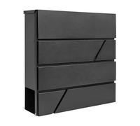 Assorted Collections Cassetta postale da parete con porta giornali, chiudibile con 2 chiavi, design moderno, facile da installare, 37x10,5x37 cm (nero)