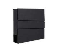 Assorted Collections Cassetta postale da parete con porta giornali, con serratura e 2 chiavi, design moderno, facile da installare, 37x10,5x37 cm (nero)
