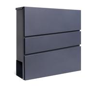 Assorted Collections Cassetta postale da parete con porta giornali, con serratura e 2 chiavi, design moderno, facile da installare, 37x10,5x37 cm (grigio)