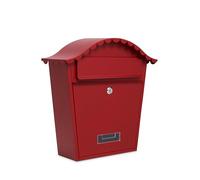 Assorted Collections Cassetta postale da parete, con serratura e 2 chiavi, in acciaio zincato resistente alle intemperie, facile da installare, 36x13x37 cm (rosso)