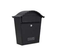 Assorted Collections Cassetta delle lettere da parete, con serratura con 2 chiavi, in acciaio zincato resistente alle intemperie, facile da installare, 36 x 13 x 37 cm (nero)