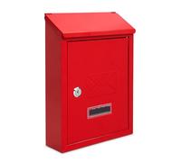Assorted Collections Cassetta postale da parete, con serratura e 2 chiavi, resistente alle intemperie, facile da installare, 21x30x7 cm (rosso)