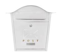 Assorted Collections Cassetta postale da parete, design classico, grande, con serratura, 2 chiavi, resistente alle intemperie, facile da installare, bianco, 35,5 x 26 x 10 cm