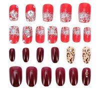 Assorted Color Drill Nail Tips 48Pcs Full Cover Durable ABS Nail Art