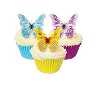 Assorted Colour Wafer Butterflies - Pack of 12