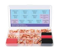 Assortimento 120CPS Terminali for cavi con connettori a crimpare for cavi con terminali in rame ad anello automatico Kit di connettori saldati for batterie