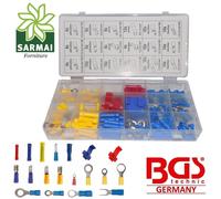 Assortimento 160 CAPICORDA ISOLATI fili elettrici spine prese anelli BGS 14105