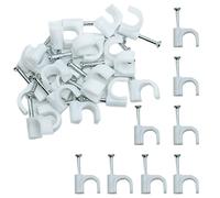 Assortimento di 100 clip rotonde da 7 mm per riporre i cavi