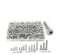 Assortimento di 1160 bulloni e dadi a testa esagonale metrica M3/M4/M5/M6, viti for macchine in acciaio inossidabile 304 con rondelle piatte e di sicurezza