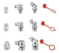 Assortimento di 153 nippli per grasso, M6 M8 M10 diritto, 90 gradi, 45 gradi, raccordi idraulici per ingrassaggio con tappo di raccordo in plastica per macchine agricole automobilistiche e industriali