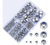 Assortimento di 200 dadi autobloccanti, dadi autobloccanti in acciaio inossidabile, set di dadi esagonali M3 M4 M5 M6 M8 M10 M12 con inserto