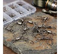 Assortimento di 210 pezzi per American Snap girevole per la pesca sartiame: connettori in metallo resistenti che supportano il leader dell'esca e le connessioni dell'attrezzatura terminale