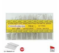 Assortimento di 360 coppiglie fendues o perni spaccati ø 1.00 mm per bracciali