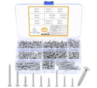 Assortimento di 400 viti per legno, M3, M3,5, M4, a testa piatta, autofilettanti, per plastica, viti autofilettanti per riparazioni di montaggio, lavorazione del legno, mobili, calcestruzzo, muratura