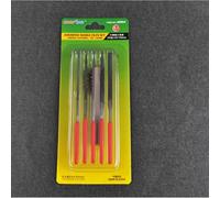 Assortimento Di 5 Lime (Denti Medi) 3x140mm + Spazzola In Ottone |TRUMPETER|09