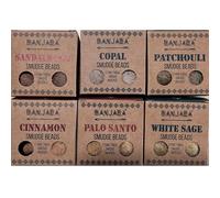 Assortimento di 6 Bombine di incenso aromatiche Banjara - Smudge Beads - Sandlawood, Copal, Patchouli, Cannella, Bastone Santo, Salvia Bianca