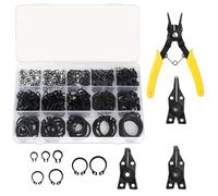 Assortimento di anelli a scatto esterno professionale 456pcs include pinze per cerchiali e taglie C M3-M25 a 15 dimensioni per alberi, cuscinetti, riparazione automobilistica
