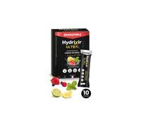 Assortimento di bevande energetiche overstims hydrixir ultra limone lime frutti rossi menta 10 stick da 40g