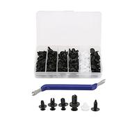 Assortimento di clip per rivetti 100 pezzi, elementi di fissaggio, con cacciavite universale per rivestimento della portiera della carrozzeria dell'auto
