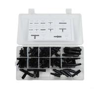 Assortimento di connettori per tubi per auto, 128 pezzi, in plastica resistente, con riduttori, giunti dritti e connettori a T, per sistemi di raffreddamento e carburante