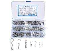 Assortimento di Copiglie 100 Pezzi, Clips R in Acciaio Inossidabile, Set di Coppiglie a Molla, Coppiglie Elastiche, Spine di Sicurezza