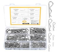 Assortimento di Copiglie 200 Pezzi, Clips R in Acciaio Inossidabile, Set di Coppiglie a Molla, Coppiglie Elastiche, Spine di Sicurezza