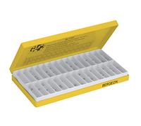 Assortimento di cuscinetti a pressione BERGEON 4166 in ottone - No. 4166 - Contenuto: 225 pezzi - 10 mandrini ogni B1 a B15 e 5 mandrini ogni B16 a B30 - Per la riparazione di orologi e sveglie