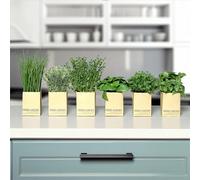 Assortimento di erbe artificiali, set da 6 pezzi, piante artificiali con vaso di carta, erba cipollina, prezzemolo, basilico, menta, rosmarino, timo, pianta artificiale