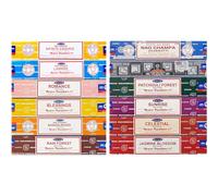 Assortimento di incensi Satya - Pack Orientale - 12 confezioni da 15 g - Totale 180 g - Ideale per aromaterapia, meditazione, yoga