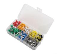 Assortimento di manicotti terminali DIN 46228-4 in metallo e plastica | 400 pezzi, 0,5-6 mm², 8 modelli, codificati a colori, nero, verde, giallo, blu per bianco, grigio, arancione