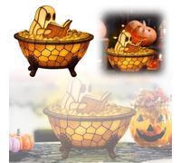 Assortimento di ornamenti casuali, 40,6 x 40,6 x 63,5 cm, perline di vetro colorato, vaso per figlia, lampada da scrivania per casa, soggiorno, camera da letto, gnomo giardino (arancione, 15 cm)